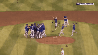 Blue Jays Player Celebrating With Arms In Air GIF