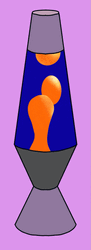 Blue Lava Lamp With Orange Bubbles GIF
