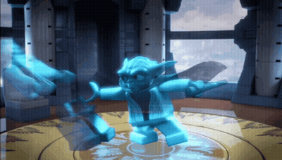 Blue Lego Figure Standing On Table GIF