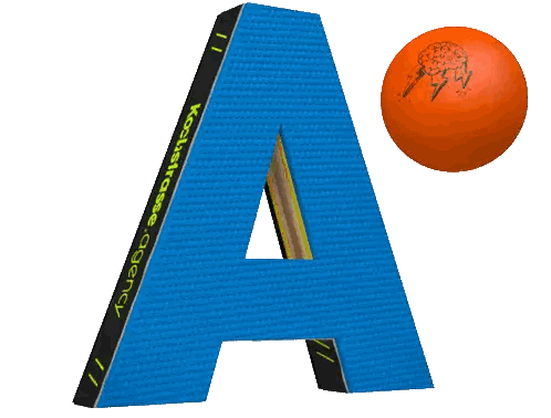 Blue Letter A With Agency Sticker