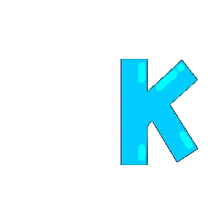 Blue Letter K With Penguin Sticker