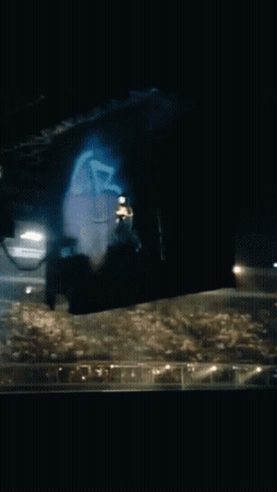 Blue Light Shining In Dark Room GIF
