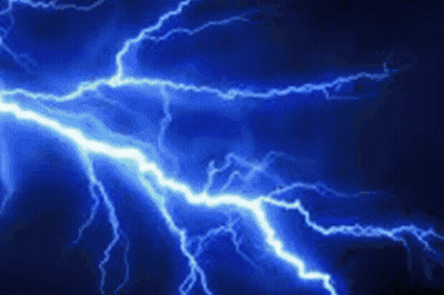 Blue Lightning Bolt In Dark Sky GIF