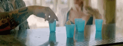 Blue Lime Tequila Shots Spinning Glass GIF