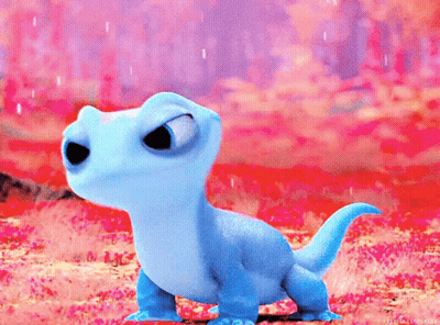 Blue Lizard Standing In Pink Flowers GIF