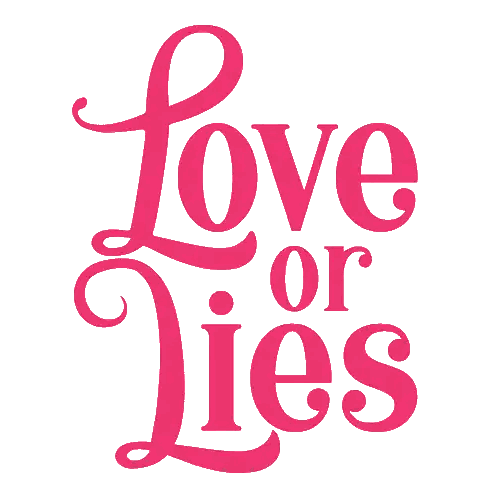 Blue Logo Saying Love Or Lies Sticker