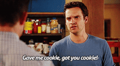 Blue Man Gave Me Cookie Got You Cookie GIF
