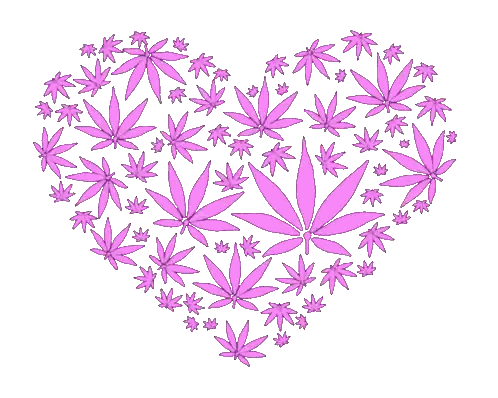 Blue Marijuana Leaf Heart Sticker