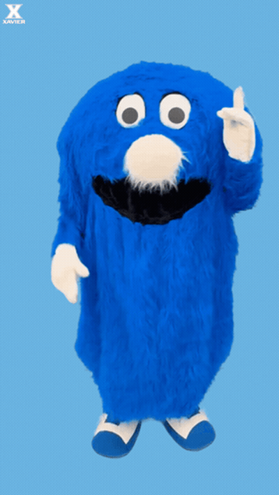 Blue Mascot Thumbs Up Saying Let's Do It GIF