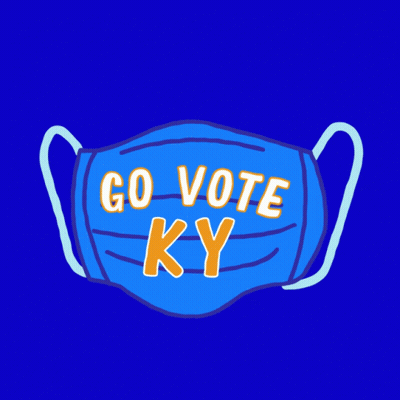 Blue Mask Saying Go Vote KY GIF