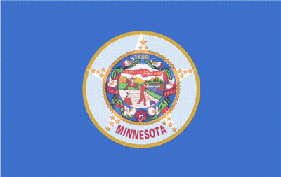 Blue Minnesota State Flag With Star GIF