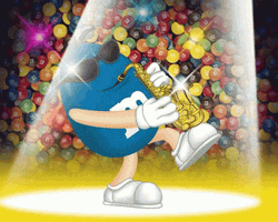 Blue MMS Playing Saxophone GIF