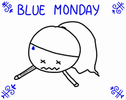 Blue Monday Tired Face Animation GIF