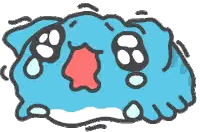 Blue Monster Crying Red Mouth Sticker