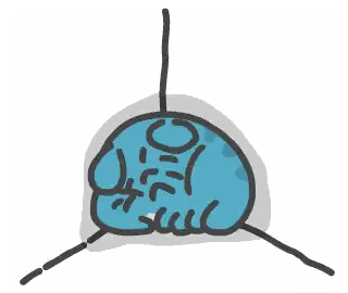 Blue Monster Hanging From Rope Sticker