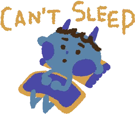 Blue Monster Horns Can T Sleep Sticker
