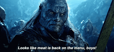 Blue Monster Says Meat Is Back On Menu GIF