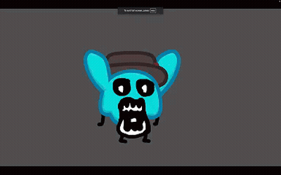 Blue Monster With Hat And 80 GIF