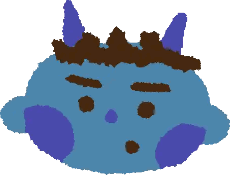 Blue Monster With Horns Sticker