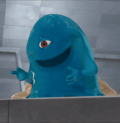 Blue Monster With Red Eye Standing GIF