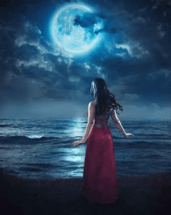 Blue Moon Lady In Red Dress GIF