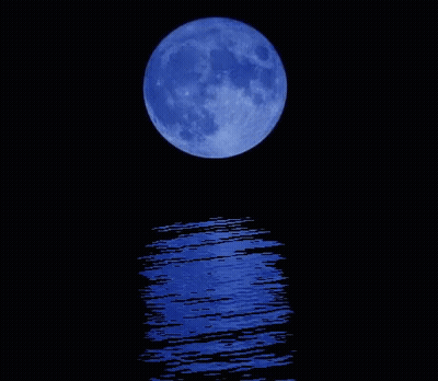 Blue Moon Reflection In Water GIF