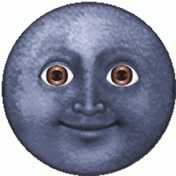 Blue Moon With Face GIF