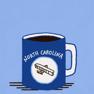 Blue Mug Saying North Carolina GIF