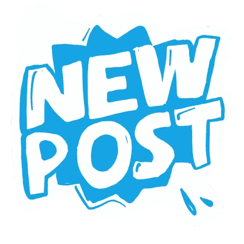 Blue New Post Sticker GIF