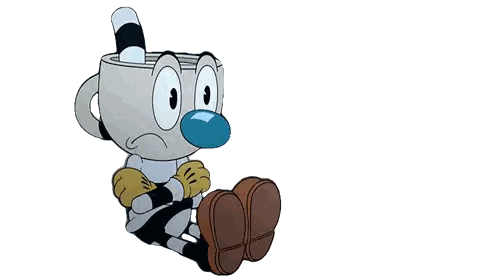Blue Nosed Character Sitting Sticker