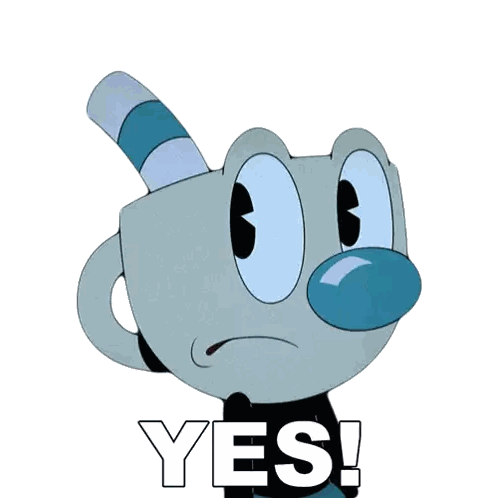 Blue Nosed Character With Yes Cup Sticker