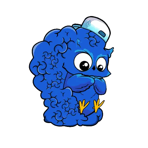 Blue Owl With Hat Sticker
