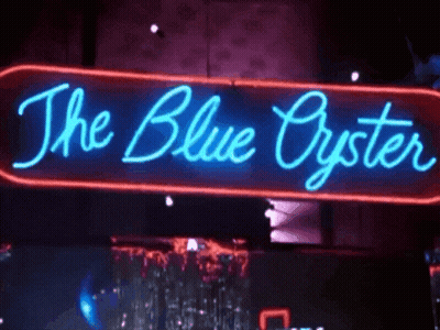 Blue Oyster Neon Sign GIF