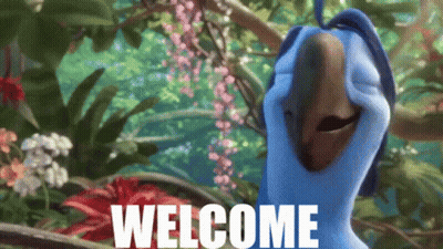 Blue Parrot Saying Welcome GIF