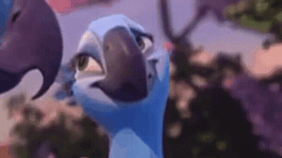 Blue Parrot With Purple Beak Cartoon GIF