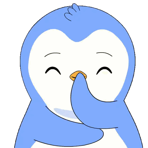 Blue Penguin Covering Face Sticker