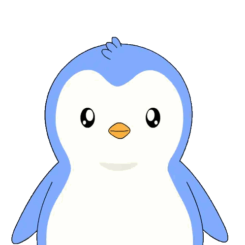 Blue Penguin Holding Red Heart I Miss You Sticker