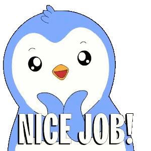 Blue Penguin Nice Job Sticker