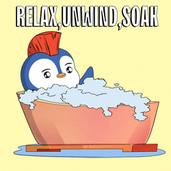Blue Penguin Relax Unwind Soak Bath Time GIF