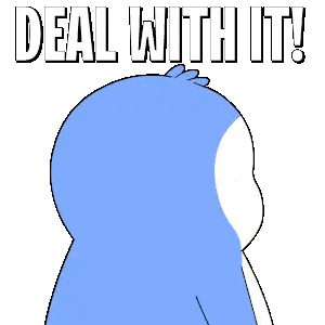 Blue Penguin Talking On Cell Phone Sticker