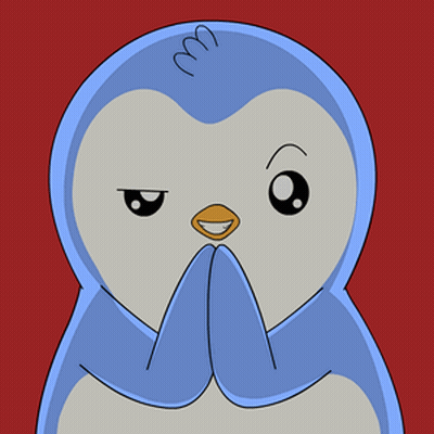 Blue Penguin With M On Head Making Funny Face GIF