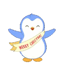 Blue Penguin With Yellow Scarf Sticker