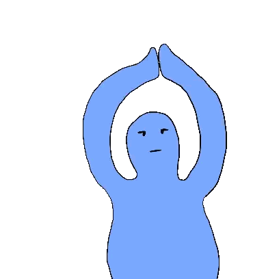 Blue Person With Serious Expression Sticker