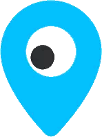 Blue Pin With Black Eye Sticker