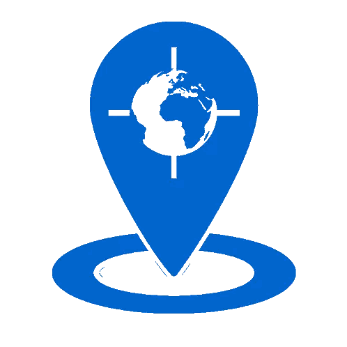 Blue Pin With Globe Sticker