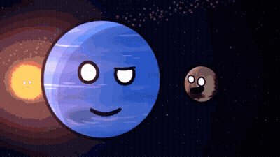 Blue Planet With Face GIF