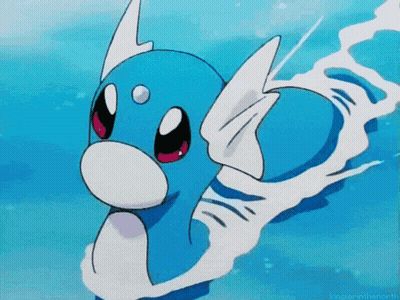 Blue Pokemon With White Wings Swimming GIF