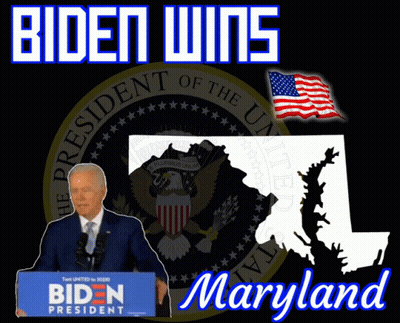Blue Poster Biden Wins Maryland GIF