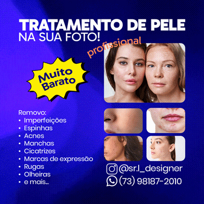 Blue Poster With Yellow Bubble Saying Muito Barato GIF