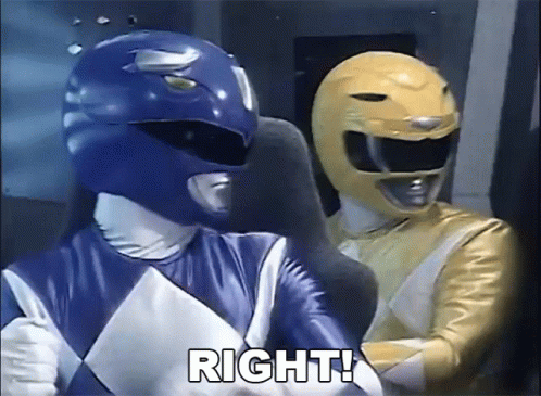 Blue Power Ranger Saying Right GIF